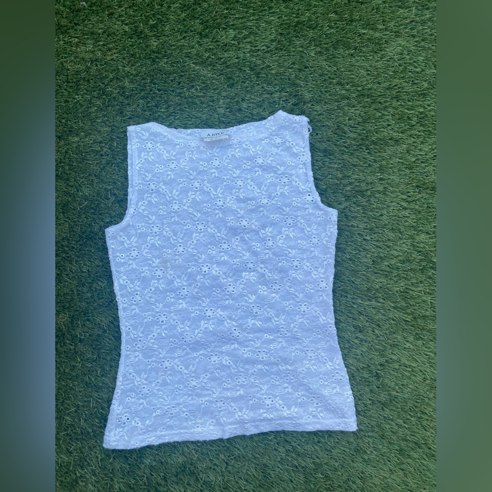 A. Byer Delicate White Lace Top